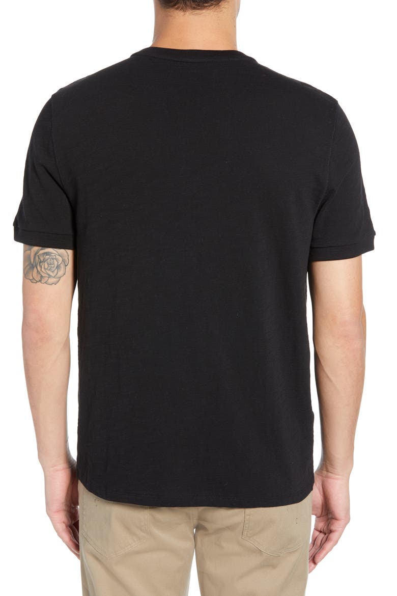 Slim Fit Slub Knit Henley, Alternate, color, BLACK