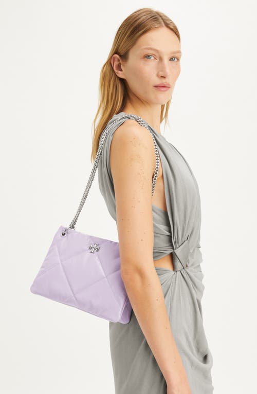 Tory Burch Small Kira Diamond Quilted Leather Shoulder Bag In Purple Heather