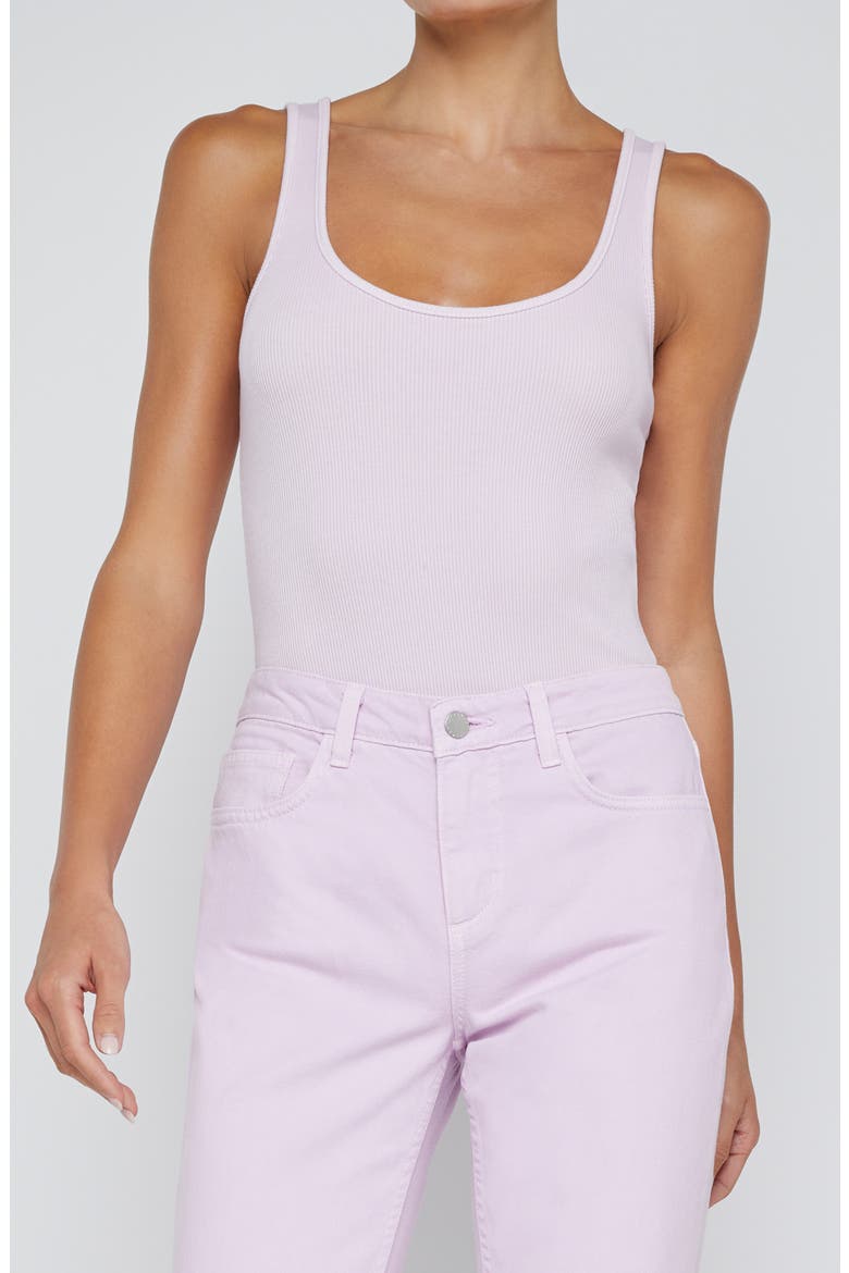 Nica Scoop Neck Tank Bodysuit, Main, color, PALE ORCHI