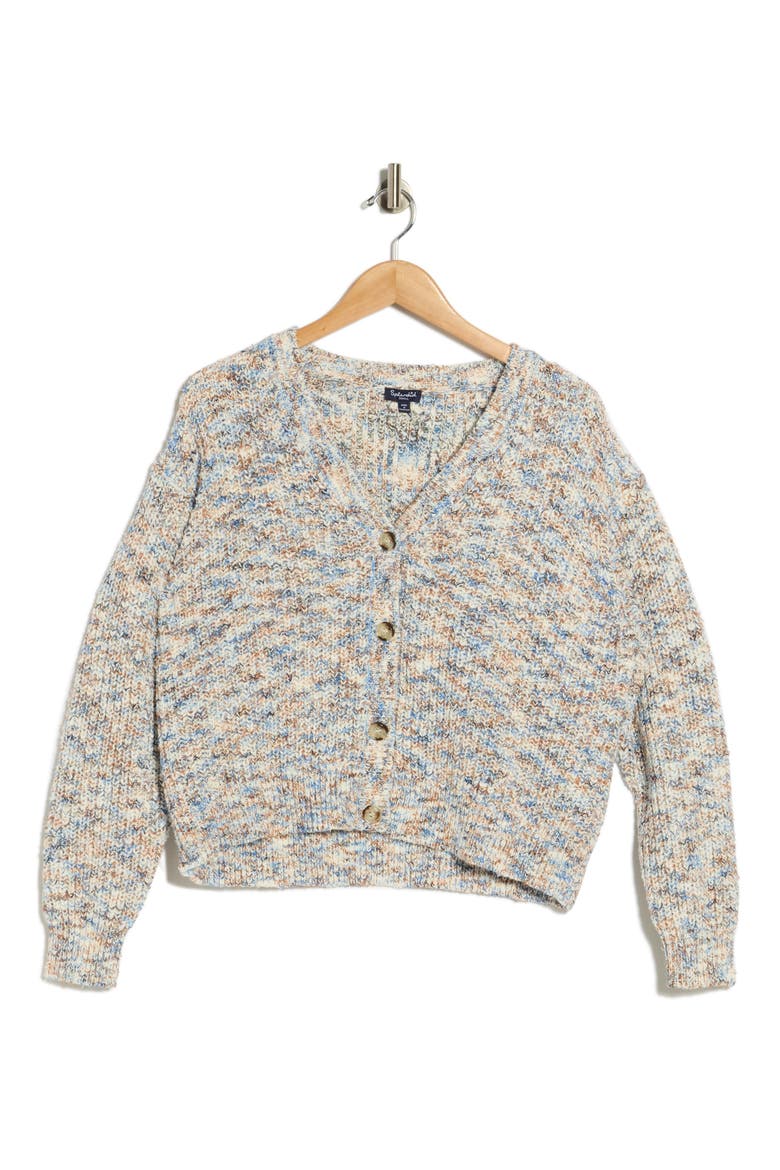 Elysees V-Neck Cardigan, Alternate, color, BLUE MARL
