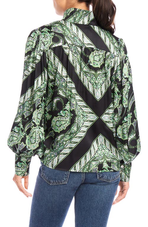 Fifteen Twenty Chloe Button Down Blouse In Florence Scarf Print In Print
