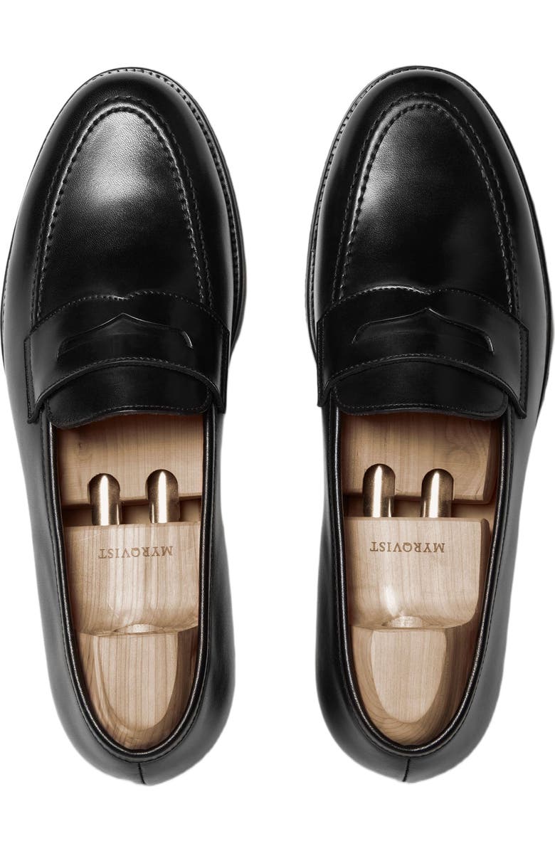 Myrqvist Stenhammar II Penny Loafers, Alternate, color, Black Leather