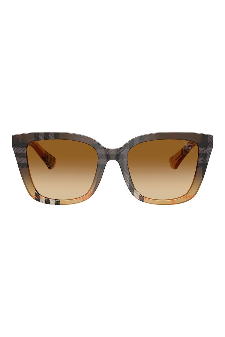 52mm Gradient Square Sunglasses, Main, color, CHECK GRADIENT SAND / BROWN