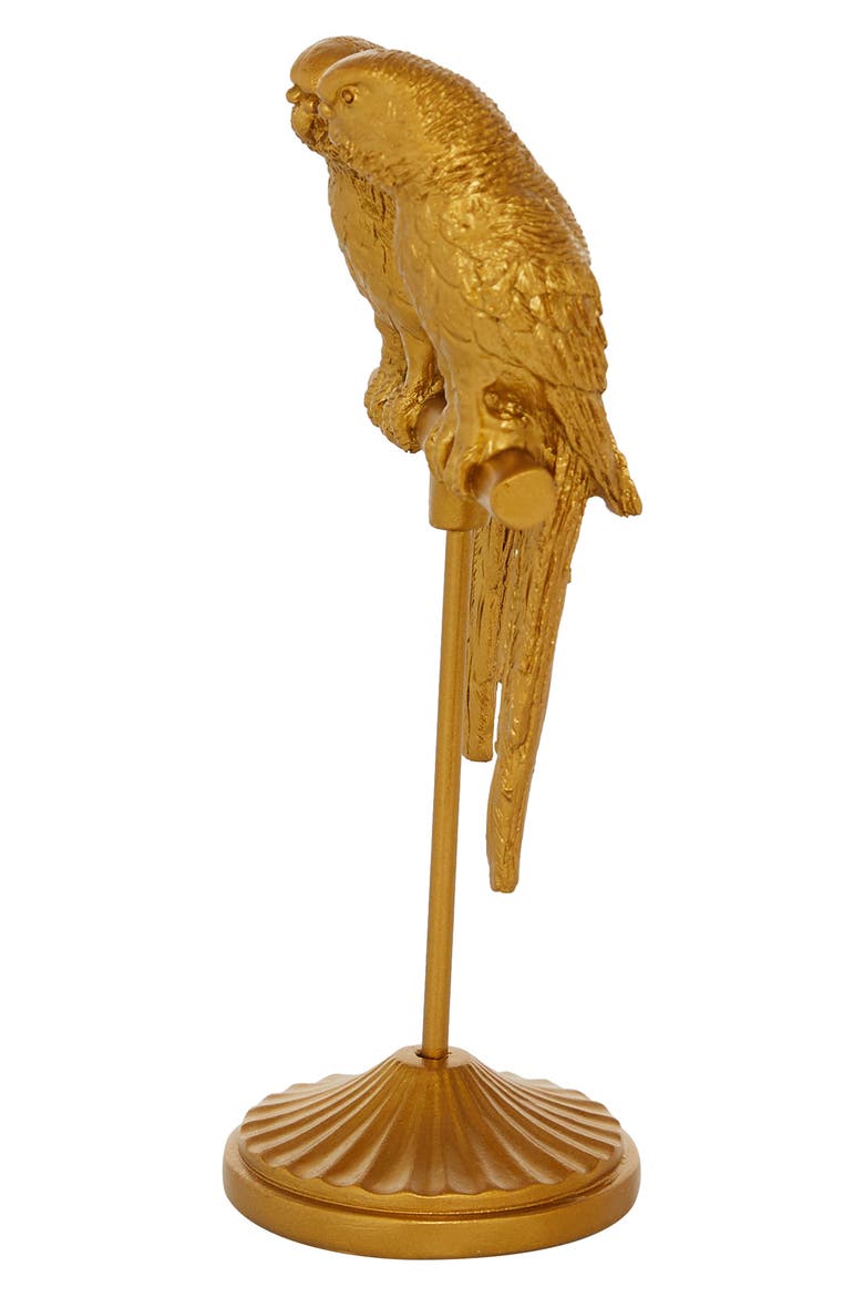 Goldtone Polystone Parrot Sculpture, Alternate, color, GOLD