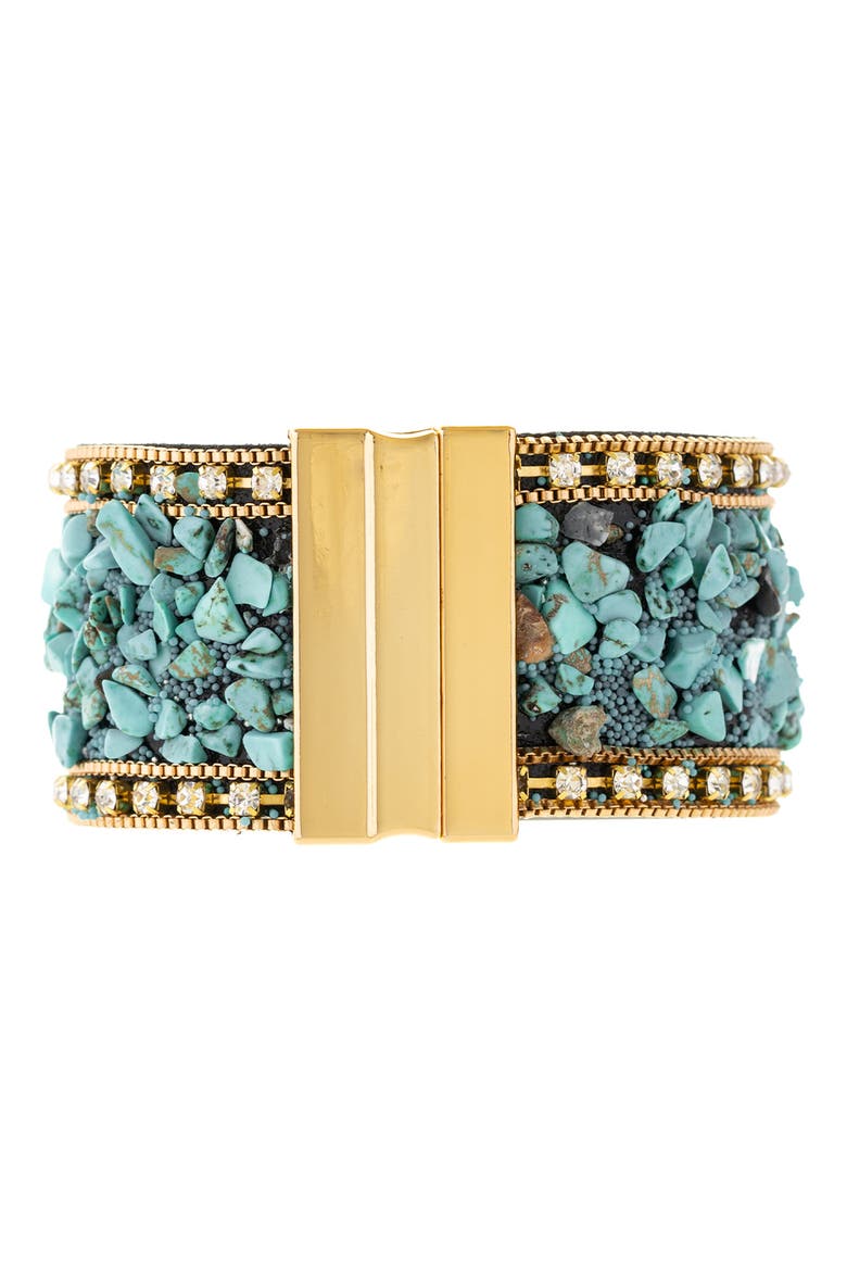 Gravel Beaded Bracelet, Alternate, color, AQUA BLUE