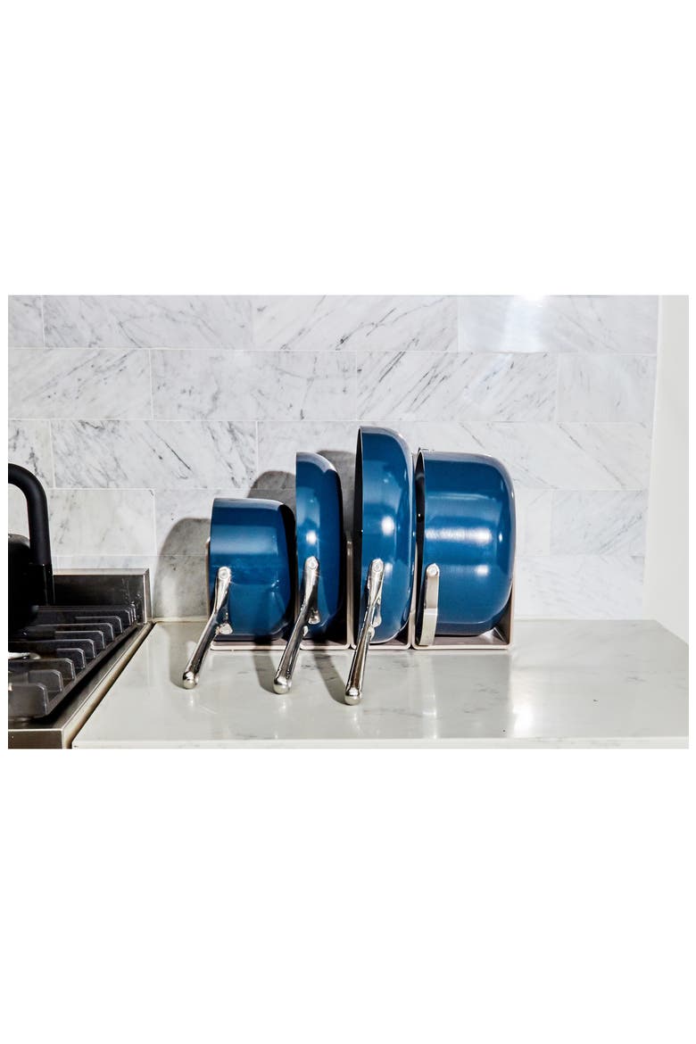 Non-Toxic Ceramic Non-Stick 7-Piece Cookware Set with Lid Storage, Alternate, color, NAVY