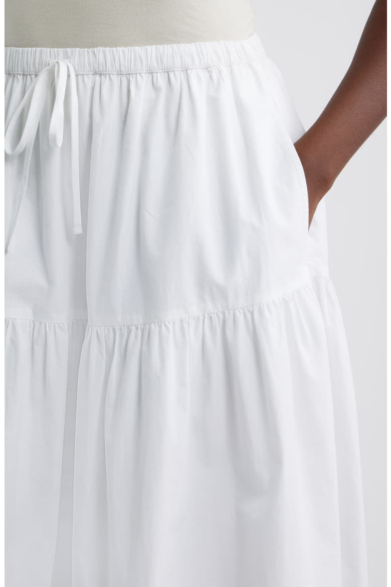 Drop Waist Poplin Midi Skirt, Alternate, color, WHITE