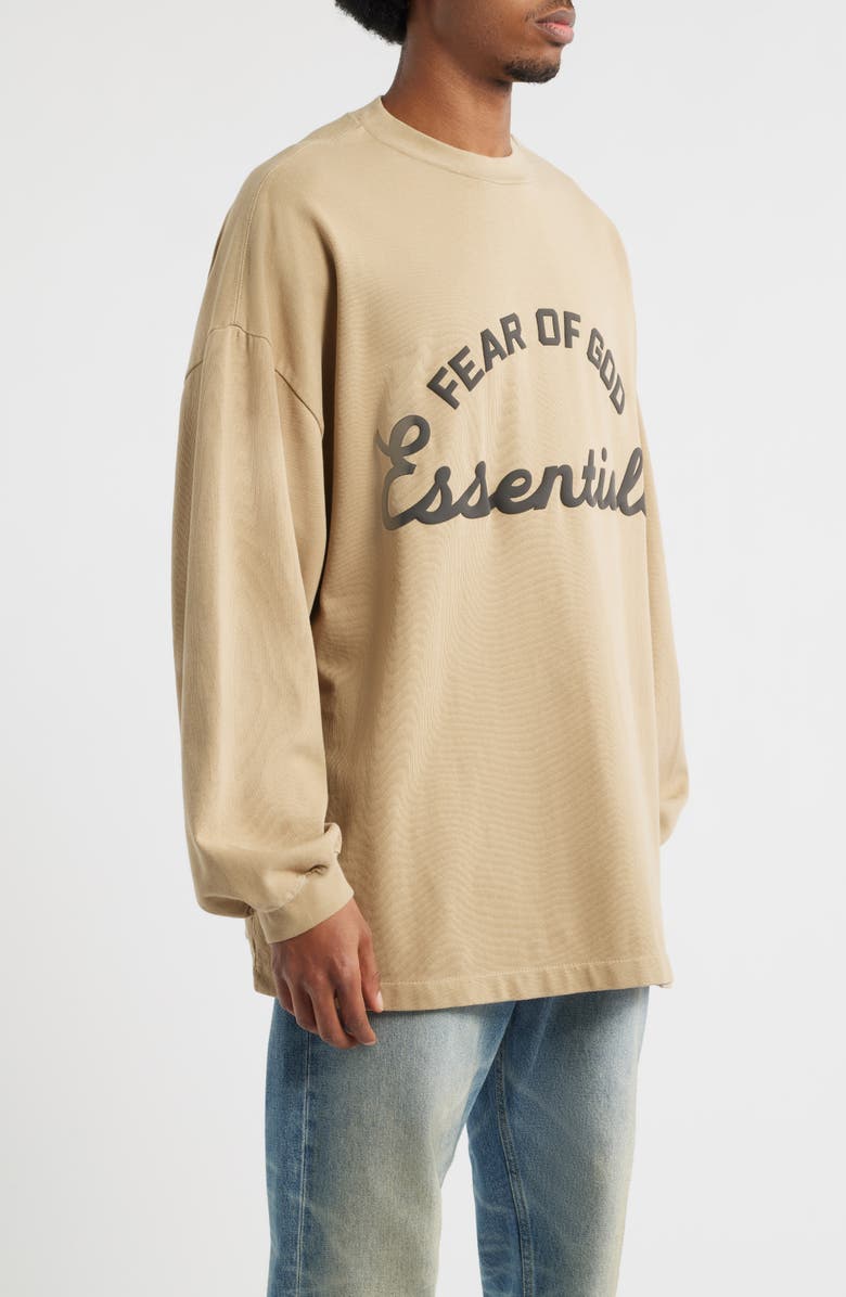Fear of God Essentials Training '90s Long Sleeve Logo Graphic T-Shirt, Alternate, color, Faded Dune