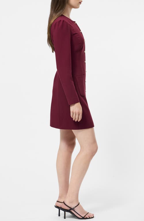French Connection Celie Long Sleeve Button Front Minidress In Red