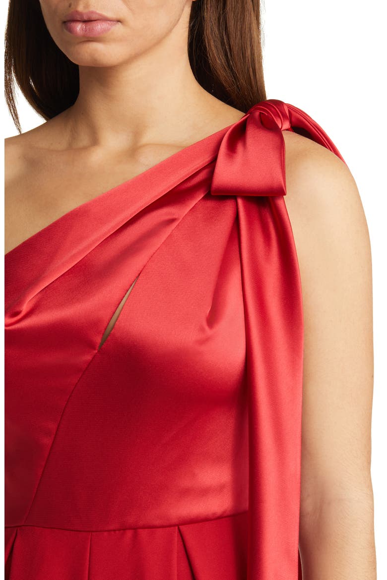 One-Shoulder Wide Leg Satin Jumpsuit, Alternate, color, LIPSTICK RED