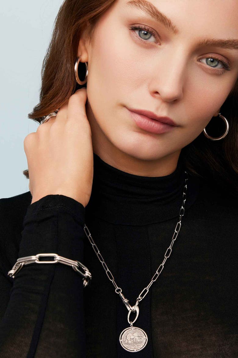 Double It Paperclip Bracelet in Sterling Silver, Alternate, color, Sterling Silver
