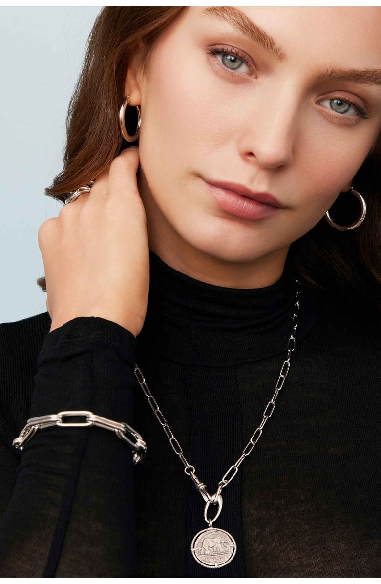 Oradina Double It Paperclip Bracelet in Sterling Silver, Alternate, color, Sterling Silver