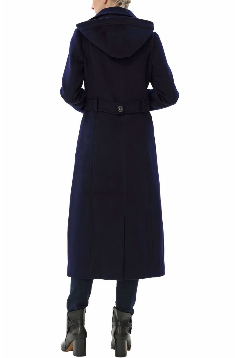 Women's Laila Hooded Wool Coat, Alternate, color, Navy