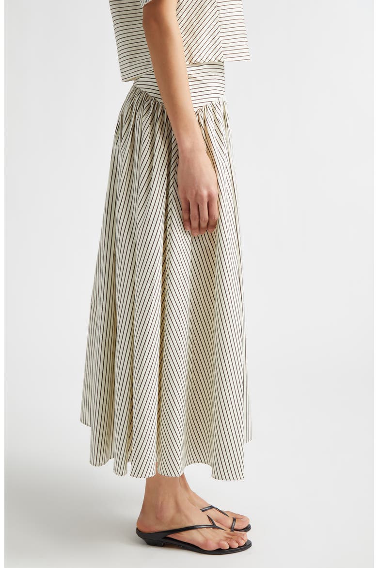 Procida Stripe Maxi Skirt, Alternate, color, IVORY/ DARK OAK MICRO STRIPE