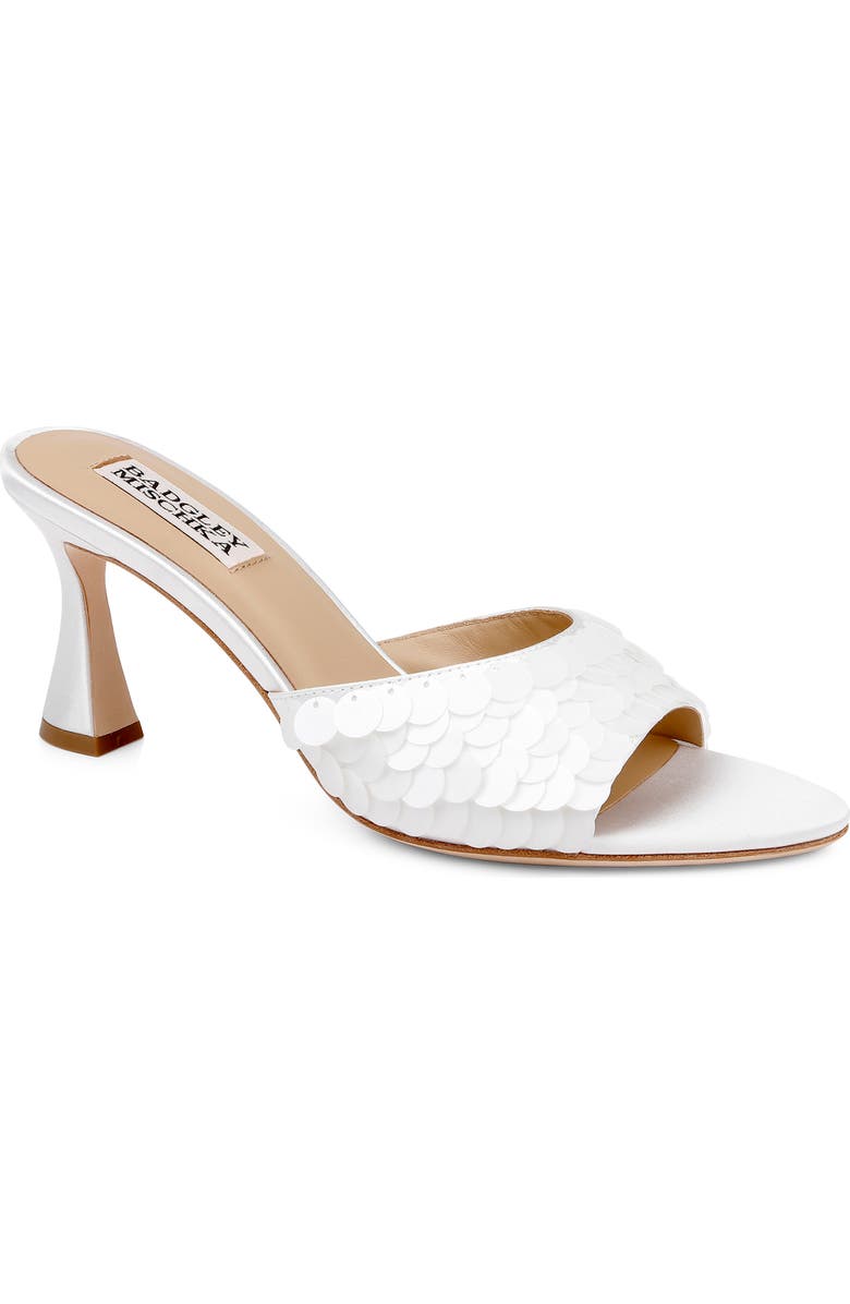 Badgley Mischka Collection Winika Slide Sandal, Main, color, White Satin