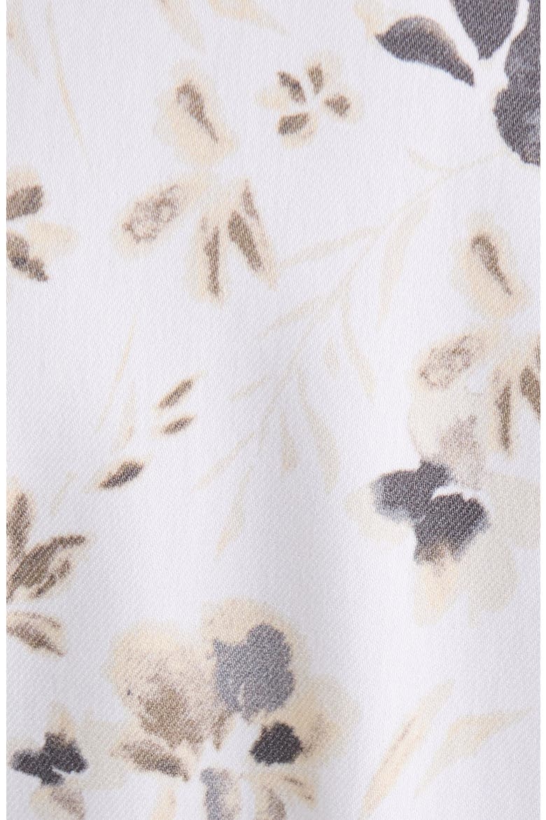Floral Stretch Button-Up Shirt, Alternate, color, IVORY INKED FLORAL