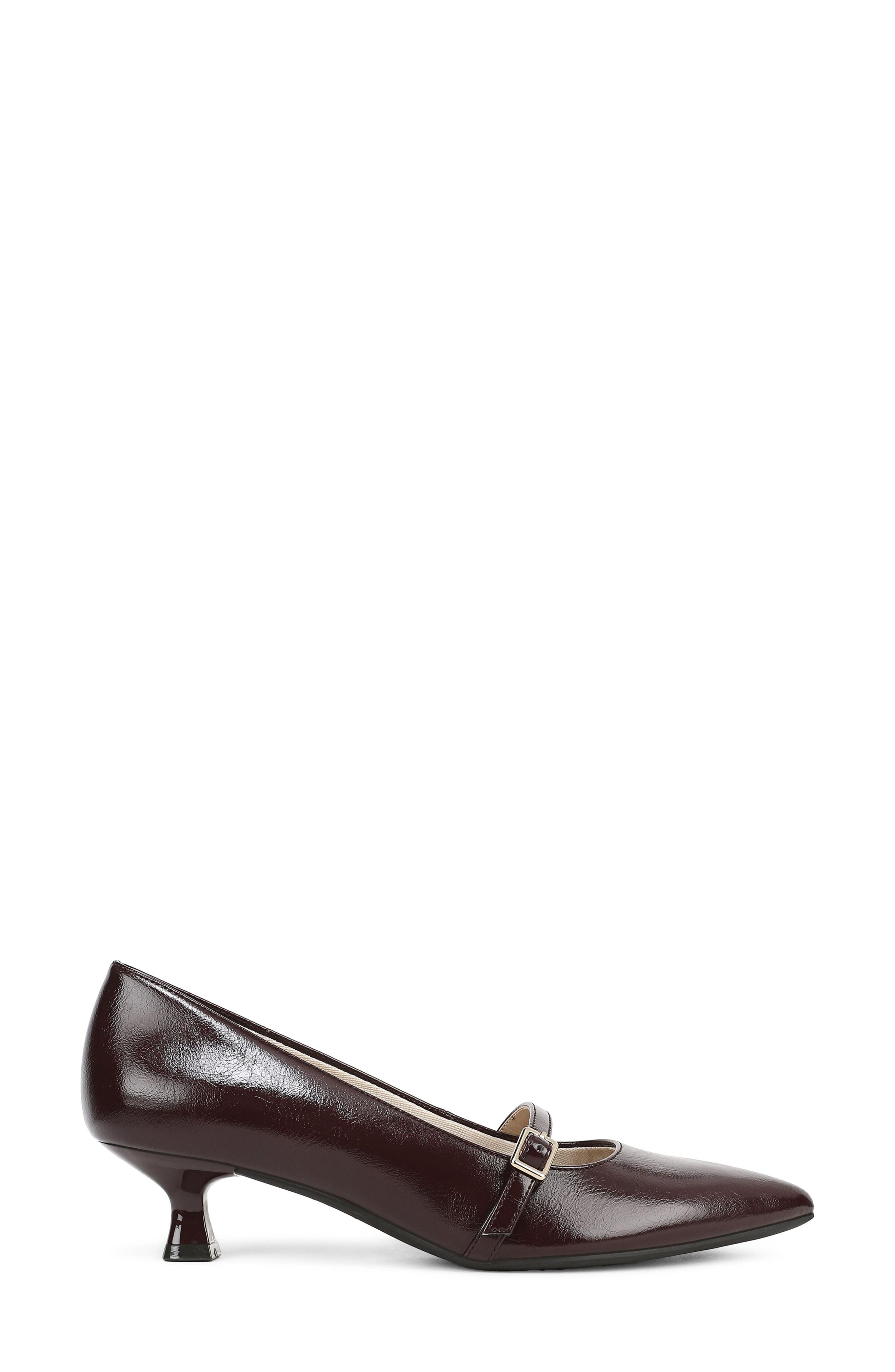 LifeStride Madelyn Mary Jane Pointed Toe Kitten Heel Pump, Alternate, color, Chocolate Plum