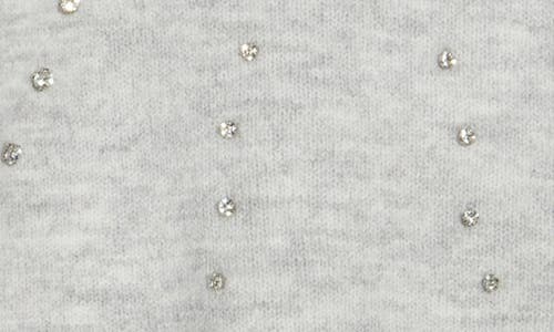 Ellen Tracy Rhinestone Embellished Crop Sweater In Gray