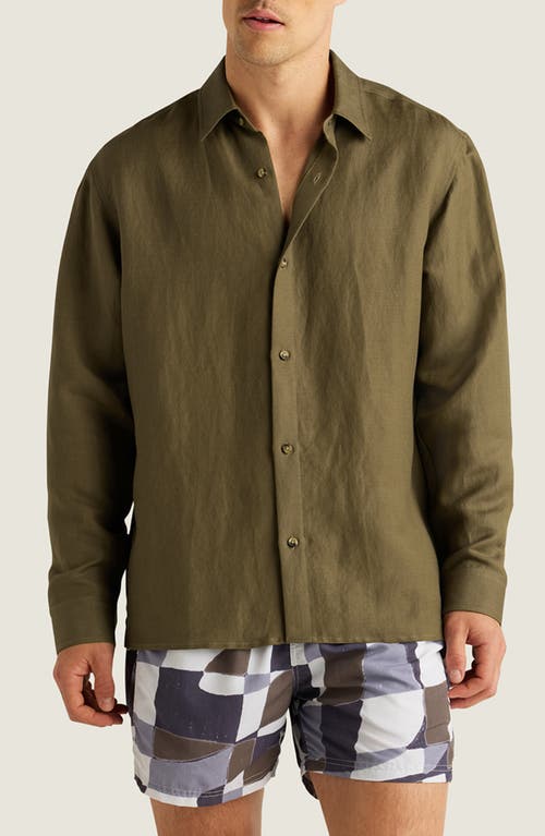 AUTO-REPLY™ AUTO-REPLY™ ANDREW LINEN BLEND BUTTON-UP SHIRT