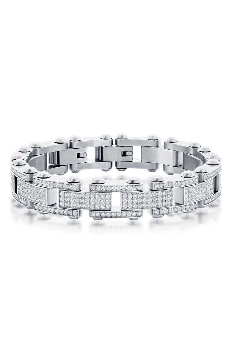 BLACKJACK Men's Pavé CZ Bracelet, Main, color,