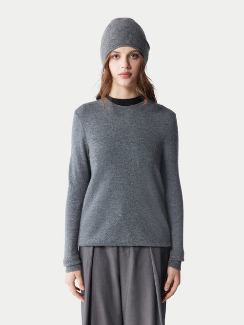 Gobi Mongolian Cashmere Cashmere Hat And Sweater Set In Stone Gray