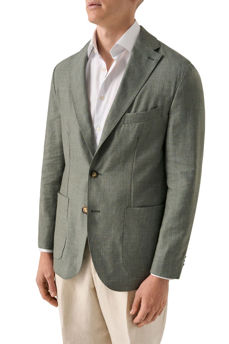 Wool & Silk Soft Jacket, Main, color, MEDIUM GREEN