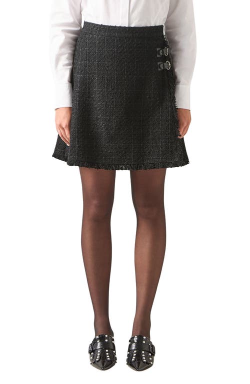 Lk Bennett Pip Tweed Skirt In Black