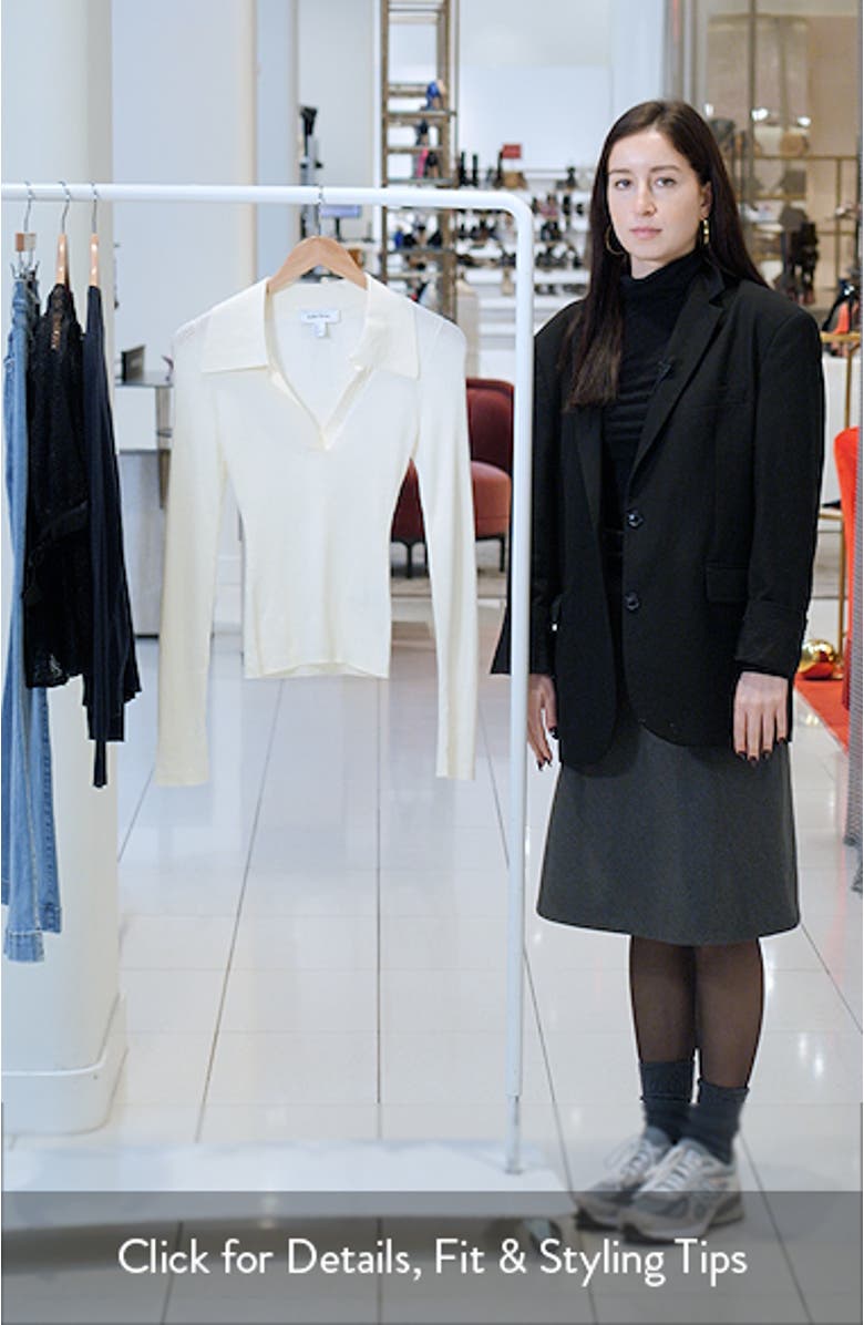 Ribbed Johnny Collar Long Sleeve Polo, sales video thumbnail