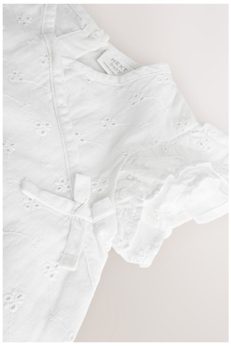 Eyelet Embroidered Wrap Romper, Alternate, color, WHITE