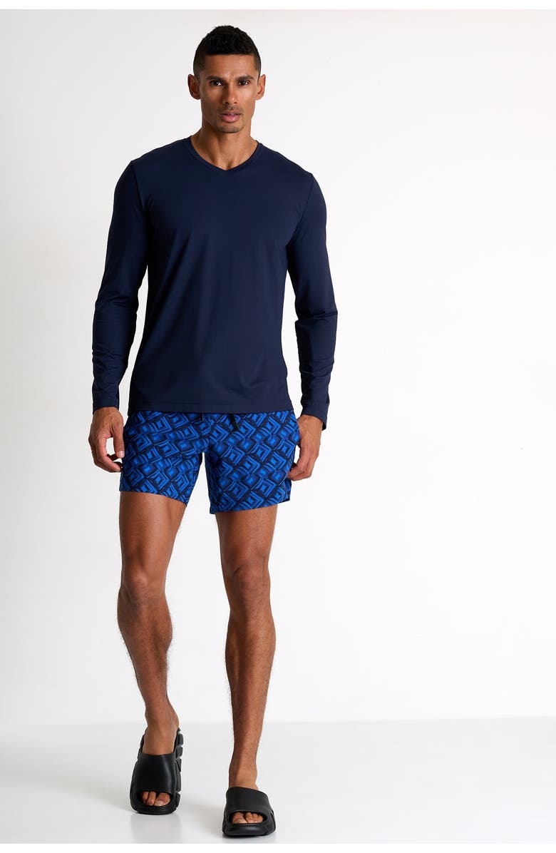 SHAN Classic fit stretch swim trunks, Main, color, Print