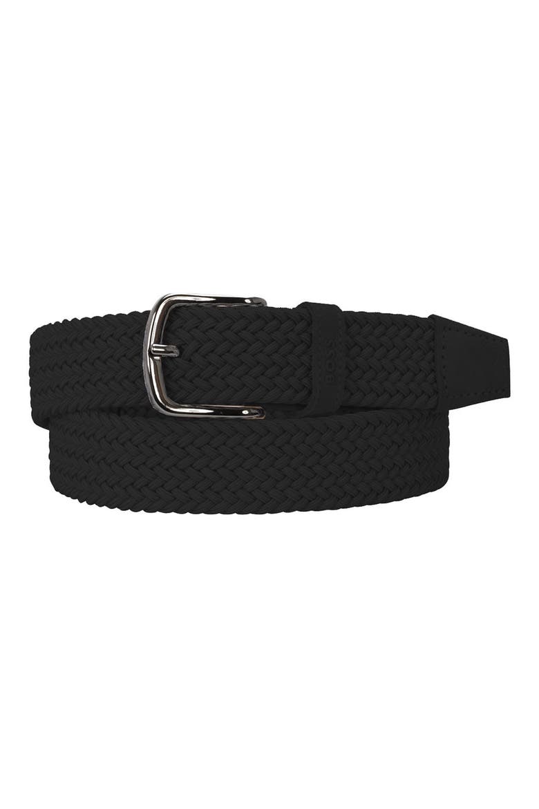 Sash Woven Elastic Belt, Main, color, BLACK