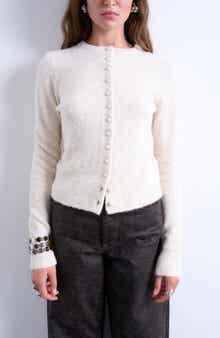 Topshop Covered Button Cardigan