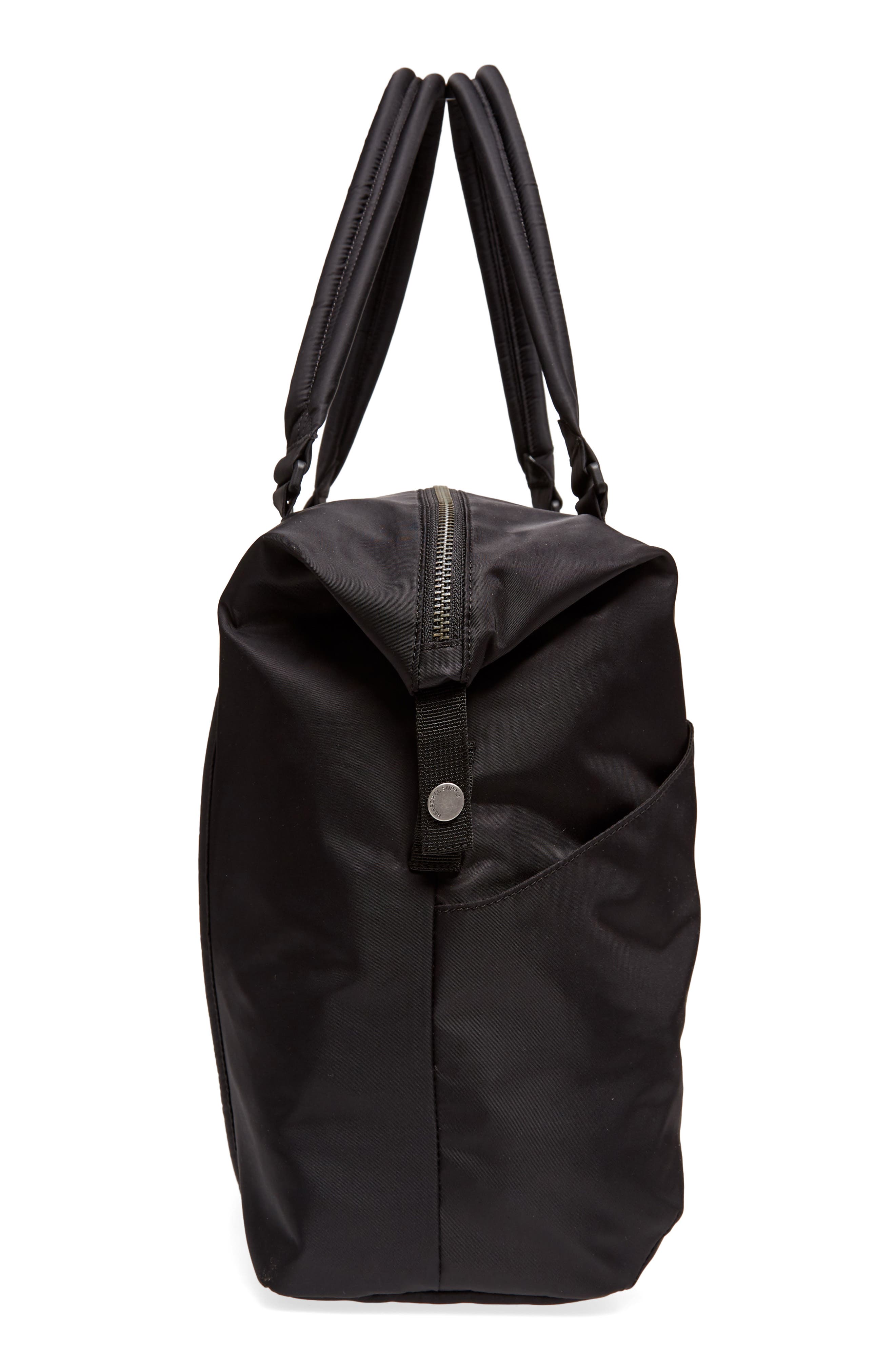 Strand Flight Satin Duffel Bag, Alternate, color, BLACK
