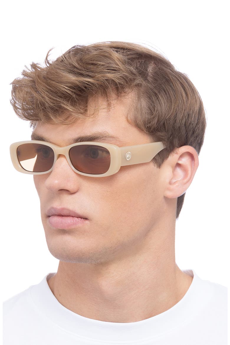 Unreal 52mm Rectangular Sunglasses, Alternate, color, LATTE