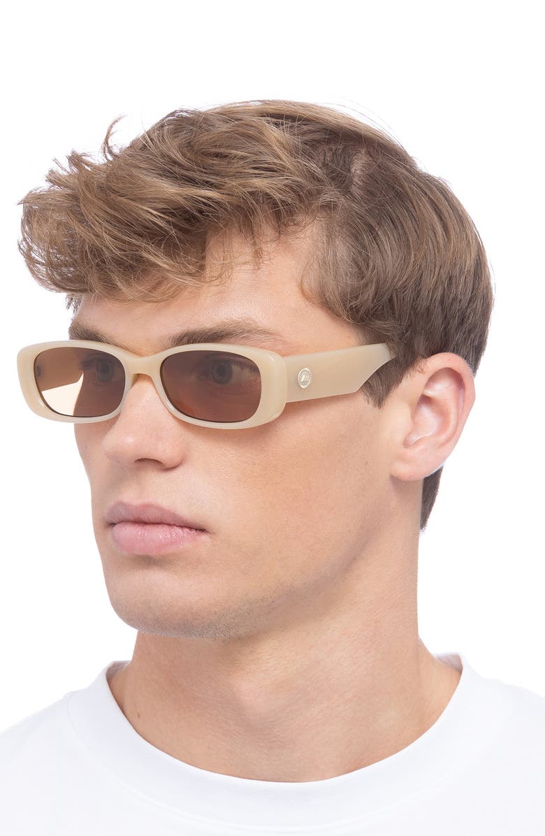 Le Specs Unreal 52mm Rectangular Sunglasses, Alternate, color, Latte