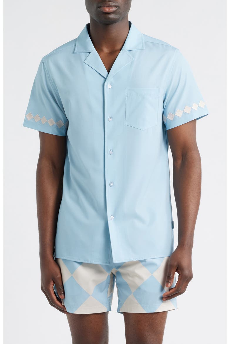 Shoreline UPF 50+ Button-Up Shirt, Main, color, BLUE
