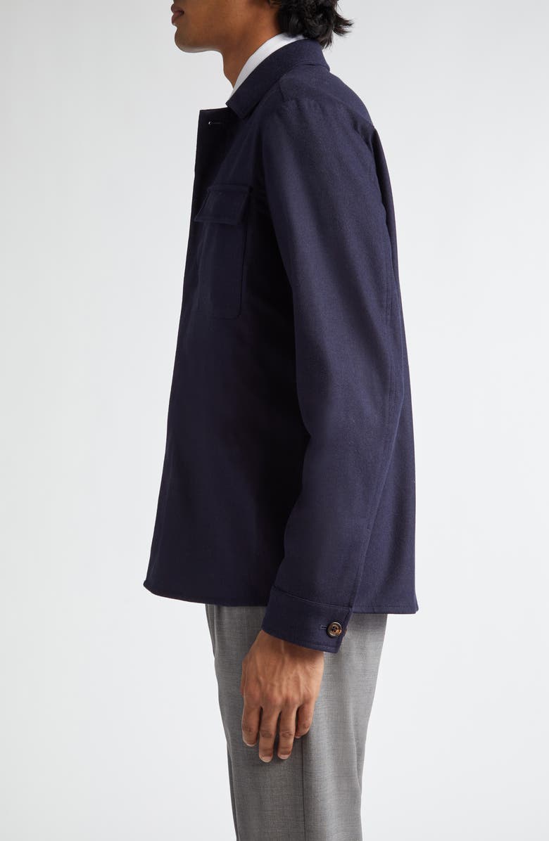 Eleventy Stretch Wool & Cashmere Button-Up Overshirt, Alternate, color,