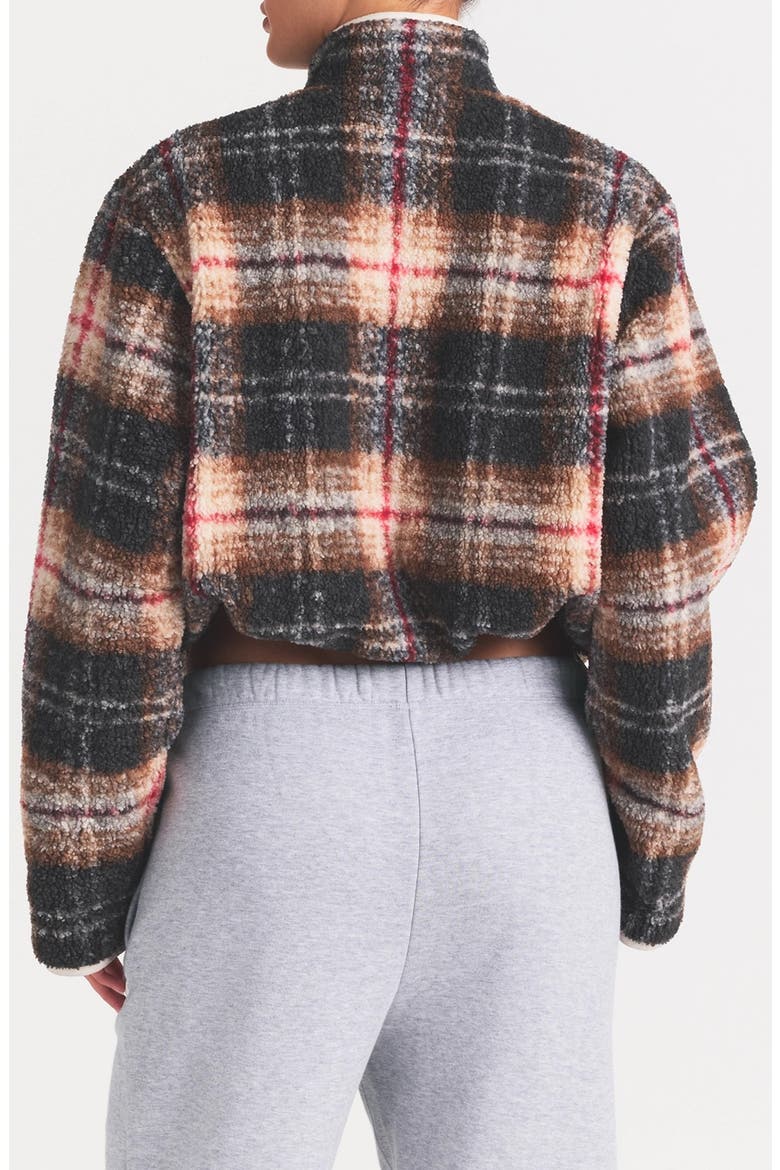 Teddy Boxy Full Zip Jacket, Main, color, SIENNA HERITAGE PLAID