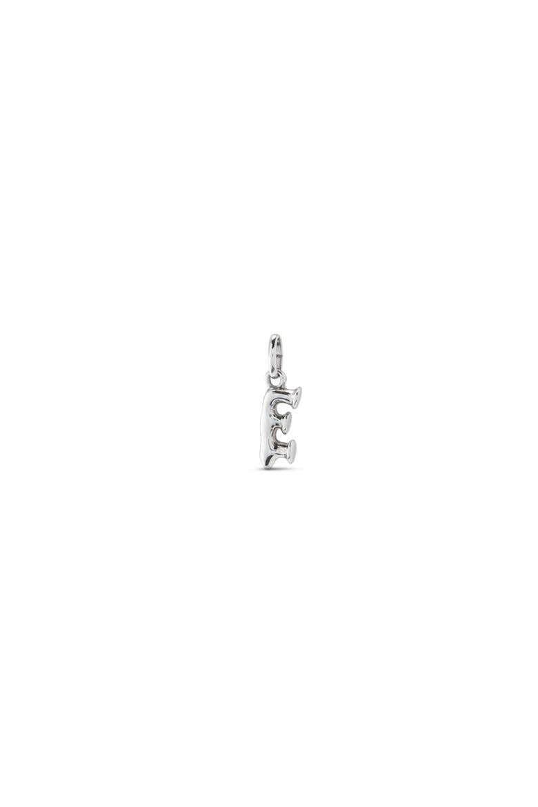 Sterling Silver-Plated Letter E Charm, Main, color, Silver