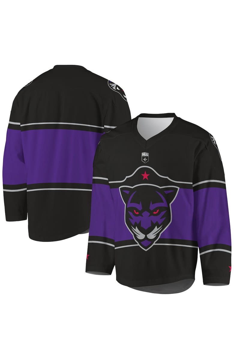 ADPRO Sports Men's Black/Purple Panther City Lacrosse Club Replica Jersey, Alternate, color, Black