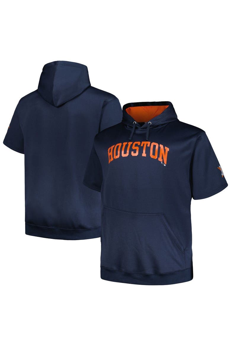 Men's Profile Navy Houston Astros Big & Tall Contrast Short Sleeve Pullover Hoodie, Main, color, Navy