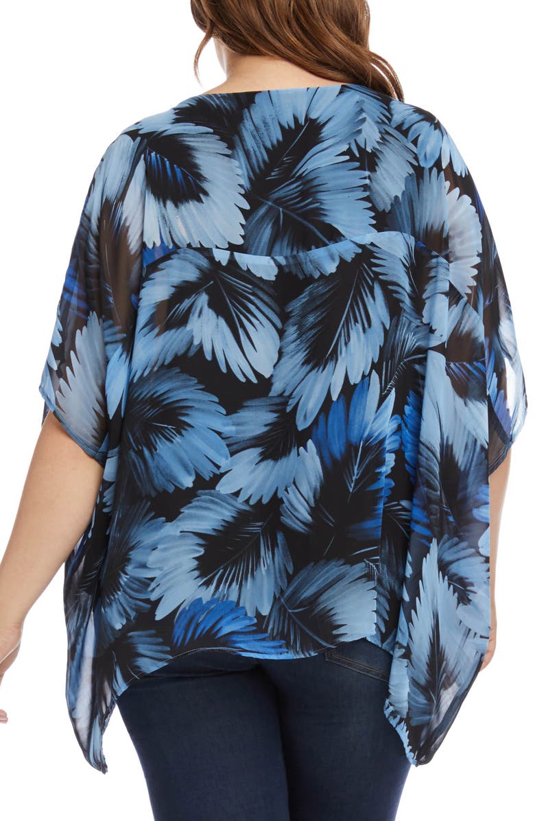 Karen Kane Layered Scarf Print Chiffon Top, Alternate, color, 