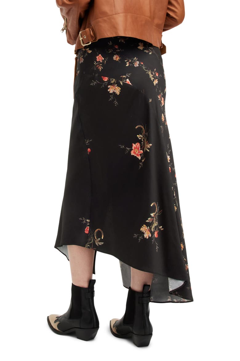 Luisa Tanana Asymmetric Maxi Skirt, Alternate, color, BLACK