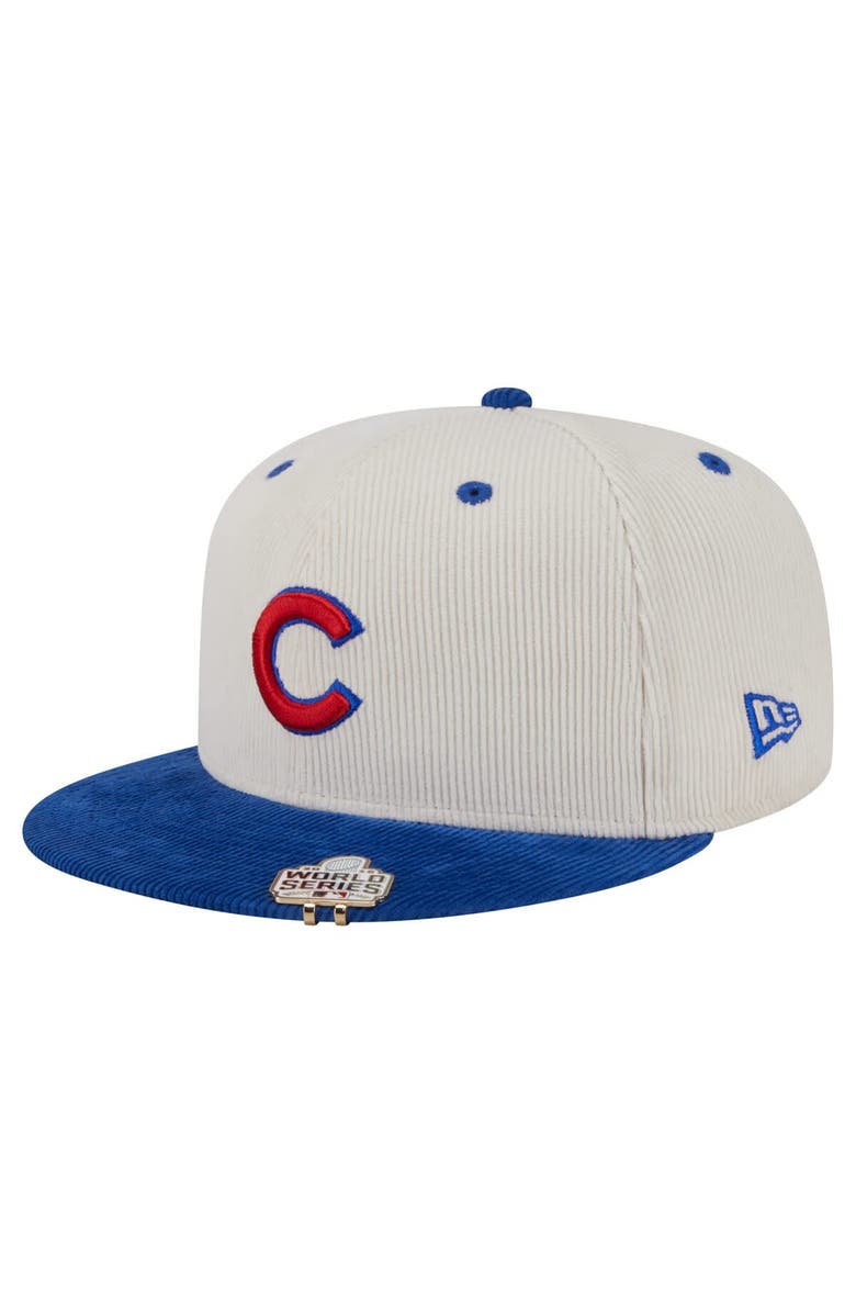 New Era Men's New Era Cream/Royal Chicago Cubs Two-Tone Corduroy 59FIFTY Fitted Hat, Alternate, color, Cream