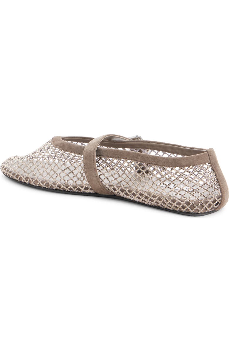 Alaïa Fishnet Mary Jane Flat, Alternate, color, Argent