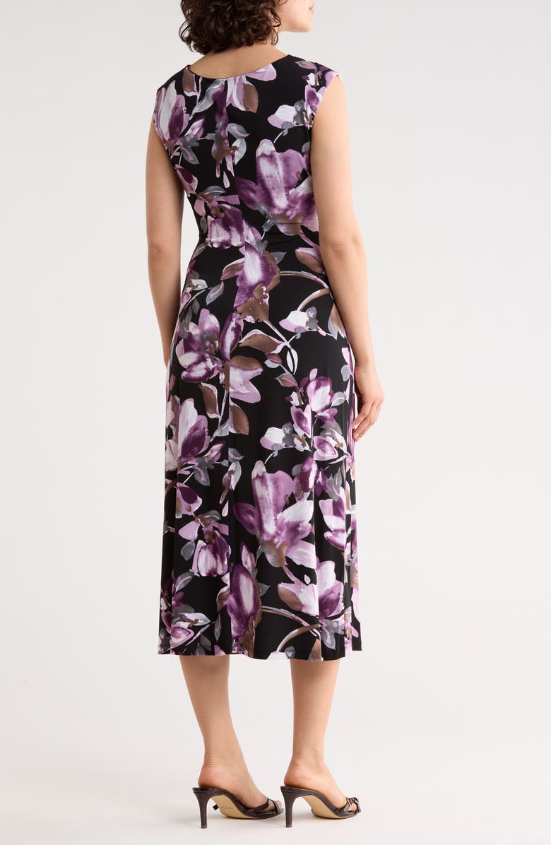 Connected Apparel Drape Neck Midi Dress, Alternate, color, 