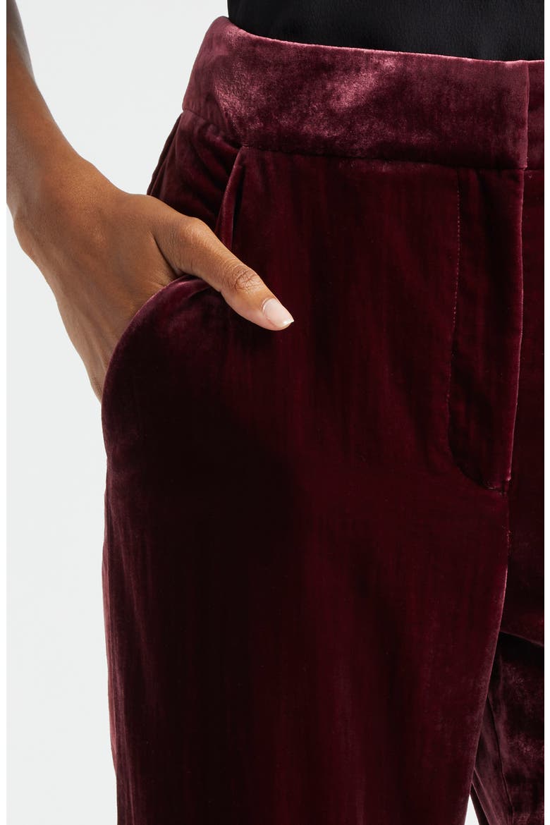 Lebone Velvet Wide Leg Pants, Alternate, color, WINE