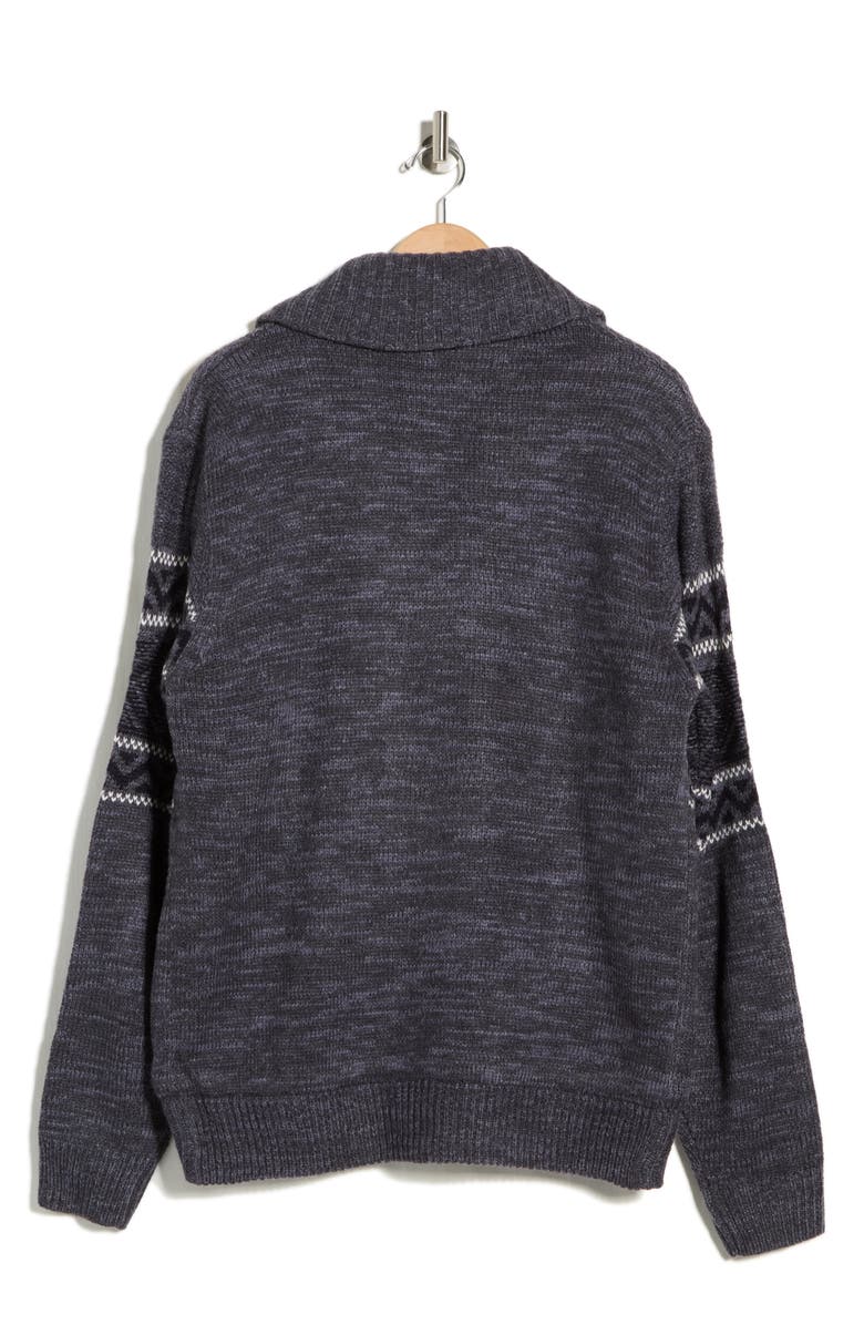 Weatherproof<sup>®</sup> Jacquard Faux Shearling Lined Sweater, Alternate, color, Indigo Marl