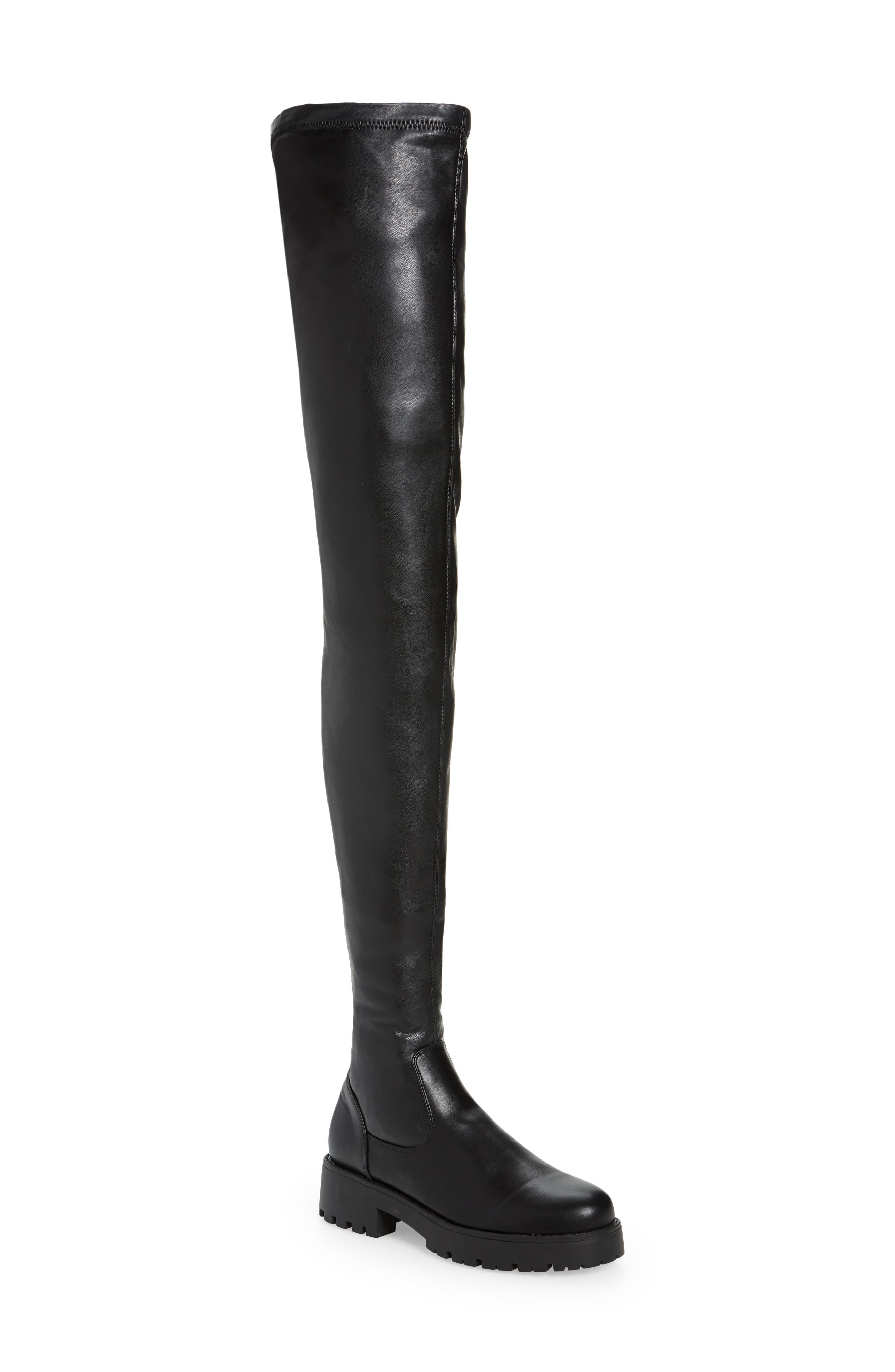 AZALEA WANG Surgical Thigh High Boot, Main, color, Black