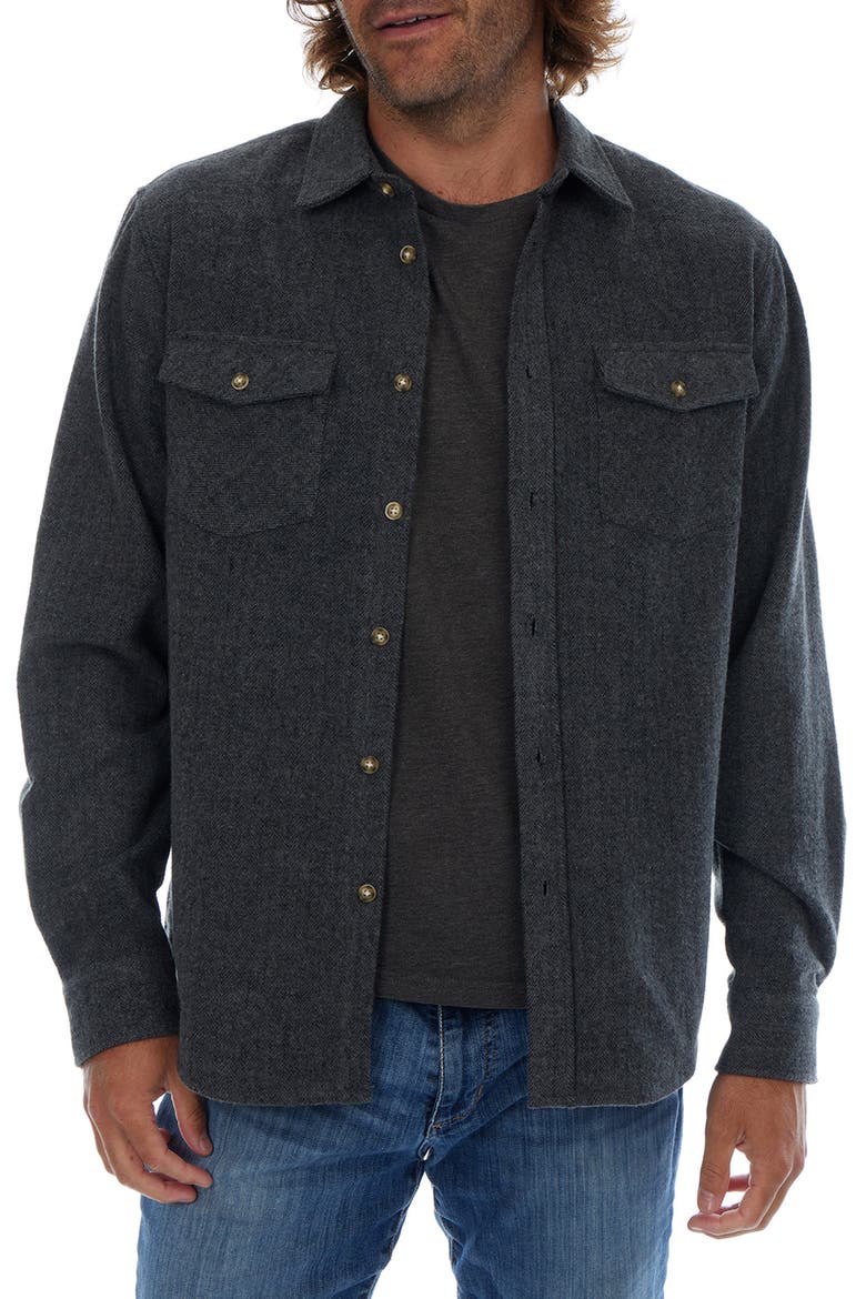 Herringbone Stripe Shacket, Main, color, BLACK